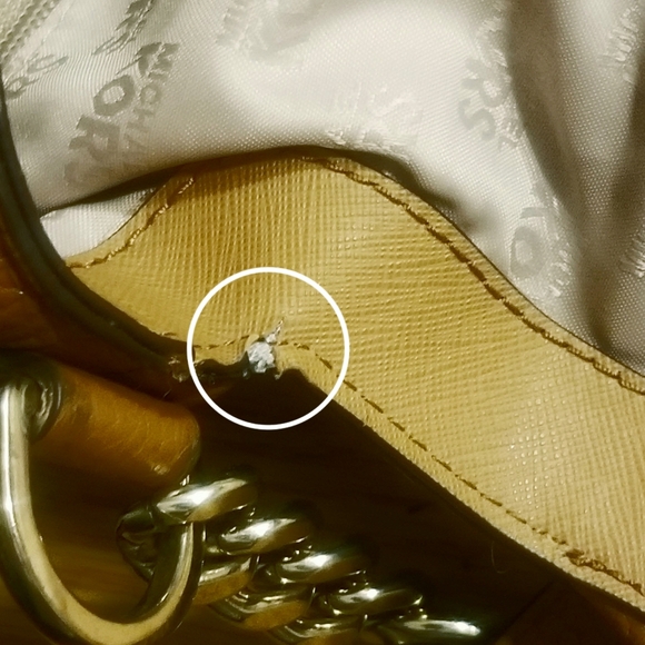 Michael Kors Bedford Bag Brown Pebbled Leather Tassel Crossbody Strap Chain Link - Picture 9 of 9